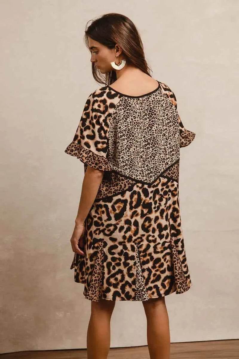 Leopard Print Dress: Mix and Match Short Sleeve Style - EBYNN