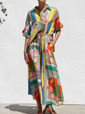 Printed Button Up Shirt and Pants Set.