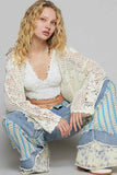 Bohemian Crochet Open-Front Cardigan.