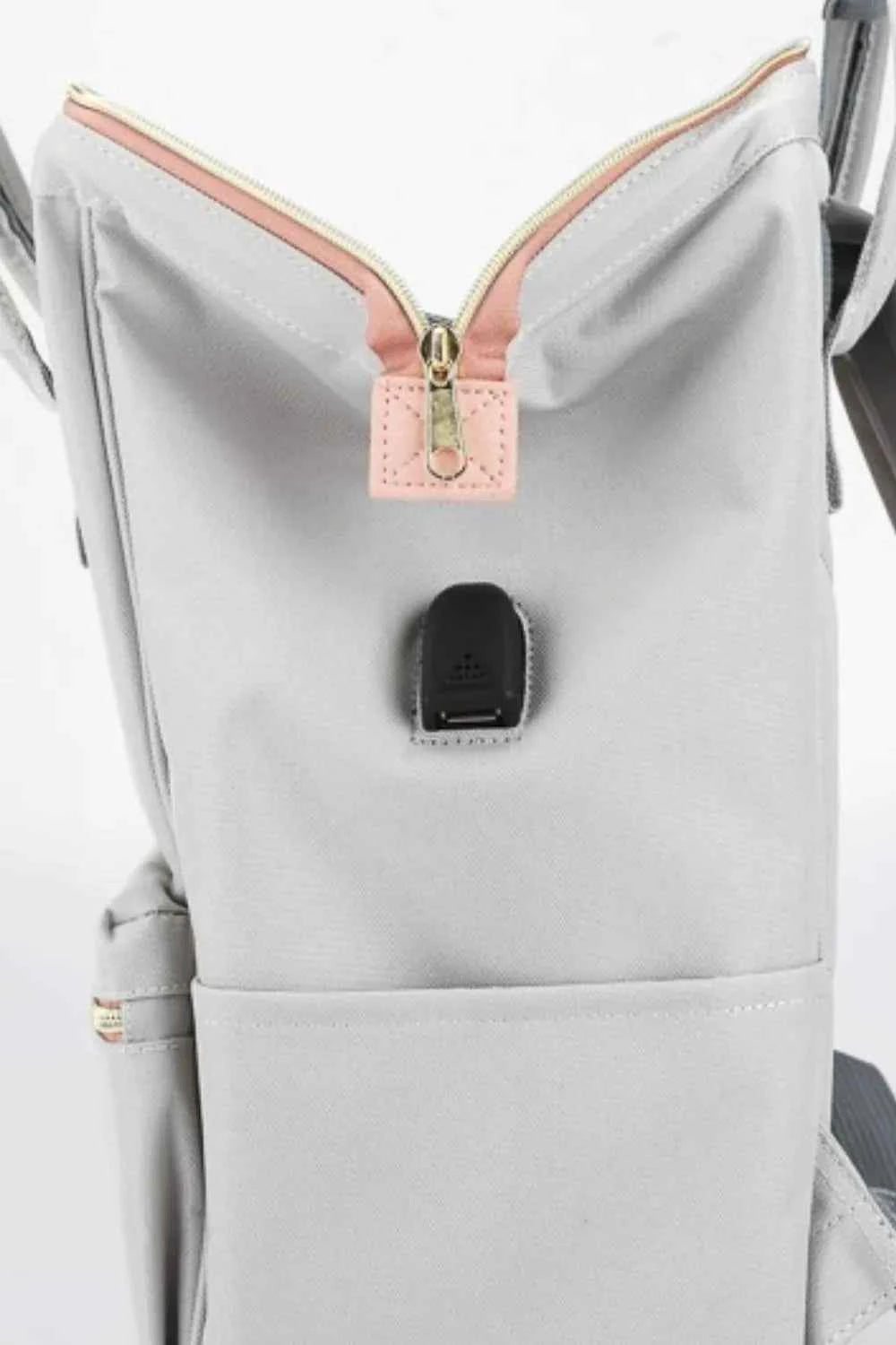 Himawari Contrast Waterproof Canvas Backpack with Side Pockets.