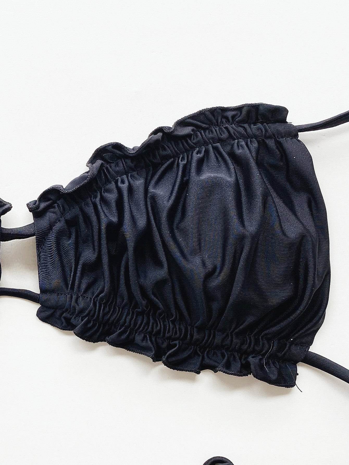 Frill Trill Halter Neck Bikini Set - EBYNN