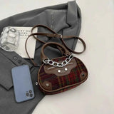 Plaid Print Crossbody Bag.