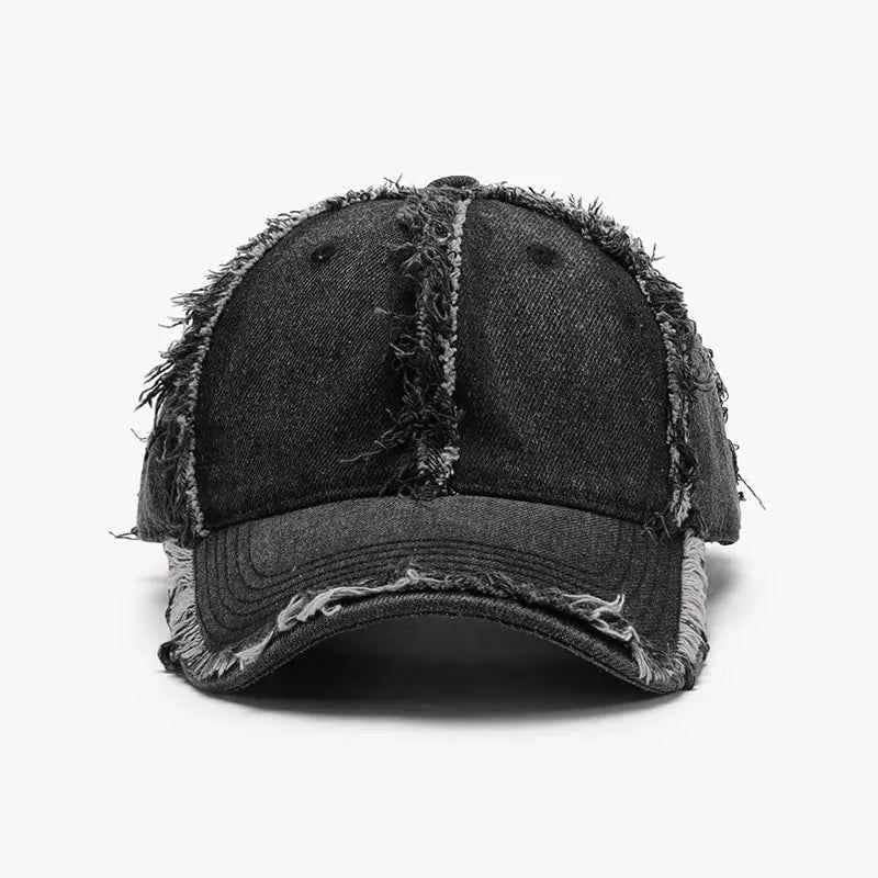 Raw Hem Cotton Baseball Cap.