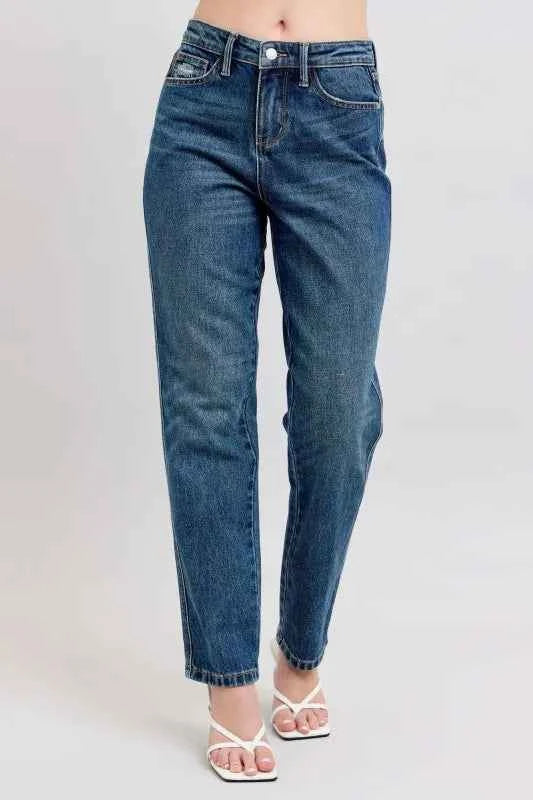 Judy Blue High Waisted Rigid Magic Straight Leg Jeans Plus Size.