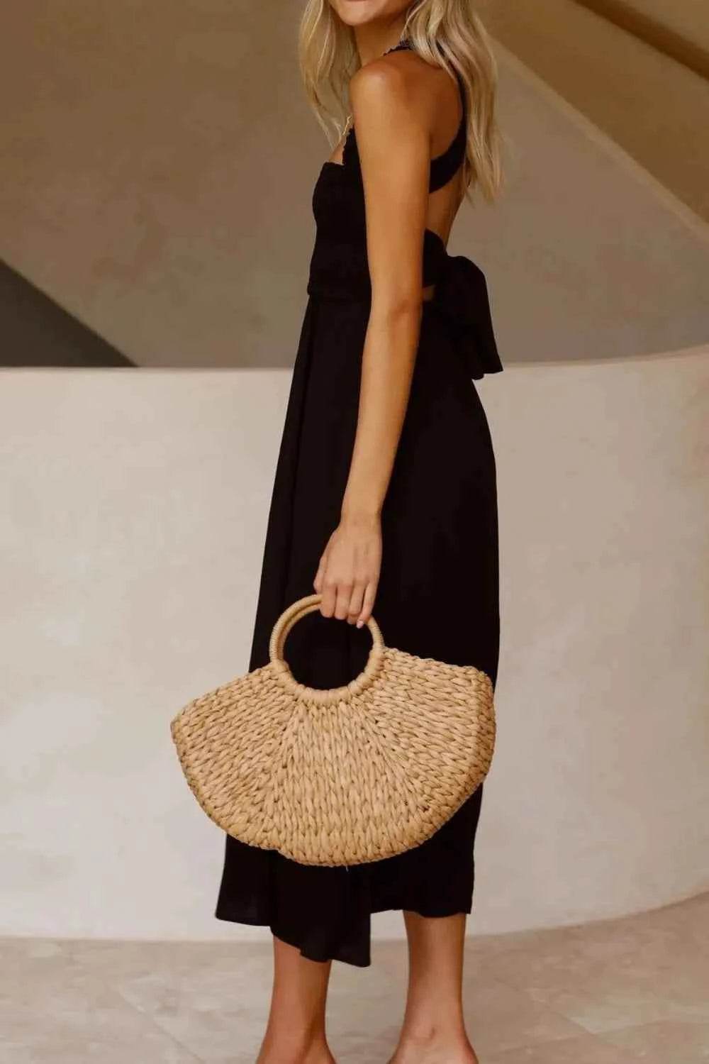 Crisscross Smocked Wide Strap Dress.