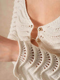 Wave Openwork Crochet Maxi Knit Dress.