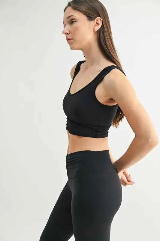 MONO B Ruched Front Active Tank Top.