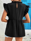 Ruffled Cap Sleeve Blouse.