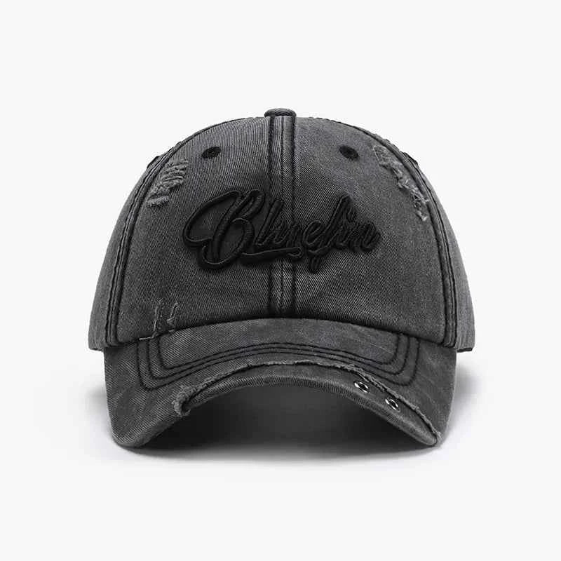 Embroidered Letter Cotton Baseball Cap.