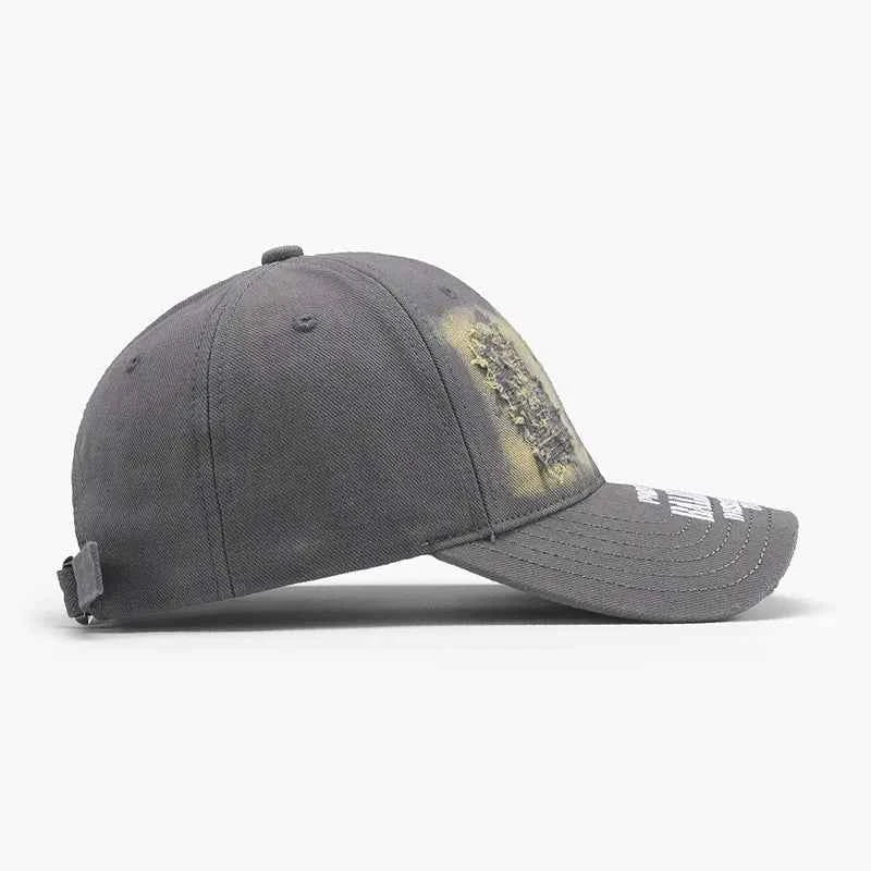 Distressed Cotton Baseball Cap.