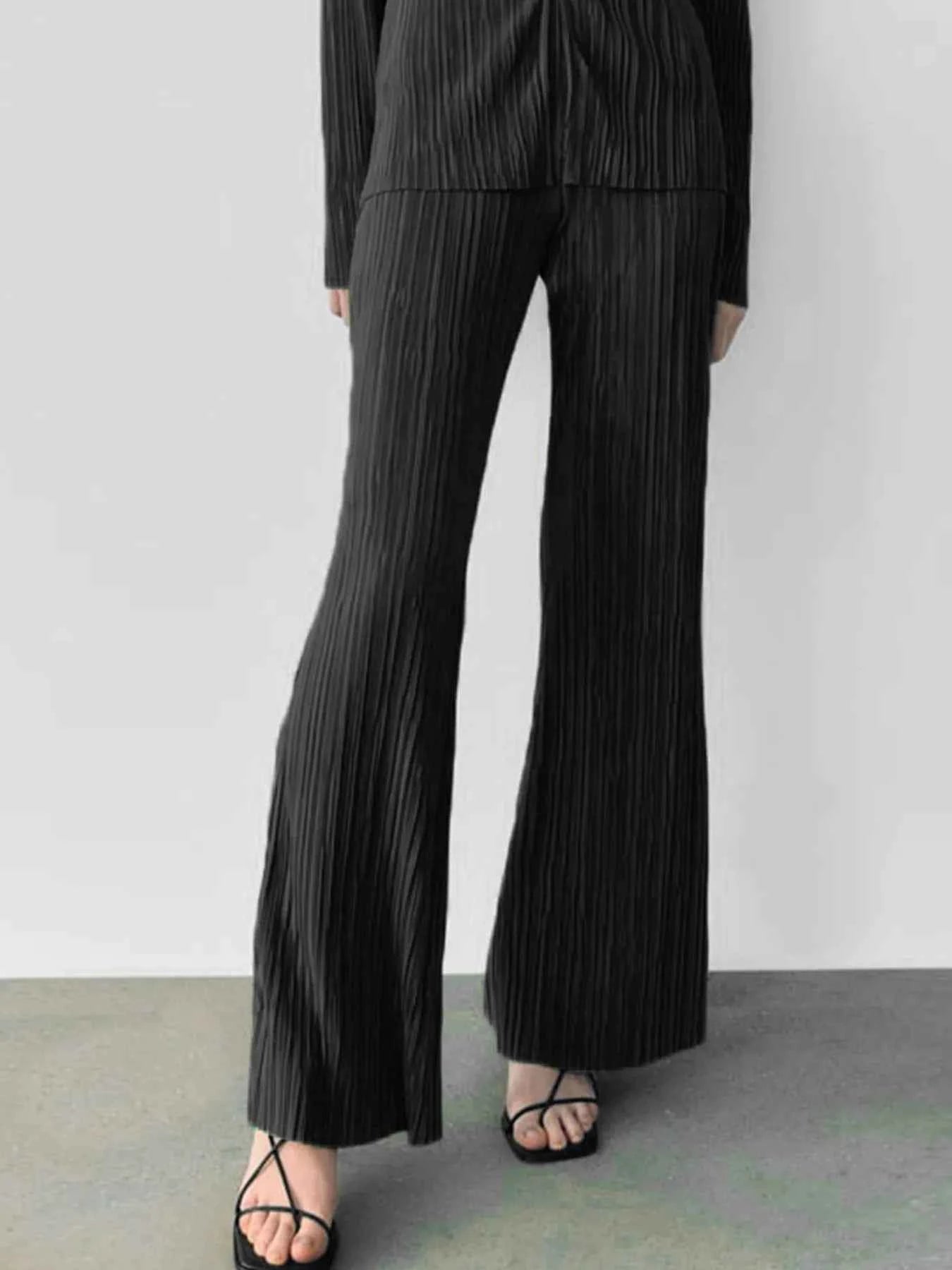 Texture Long Sleeve Top and Pants Lounge Set.