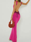 Backless Bow-Tie Back Maxi Dress.