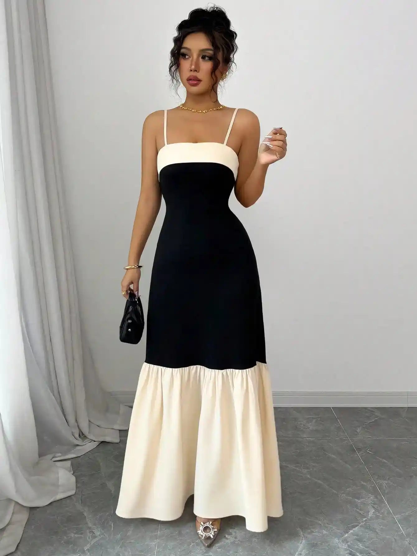 Color Block Maxi Cami Dress.