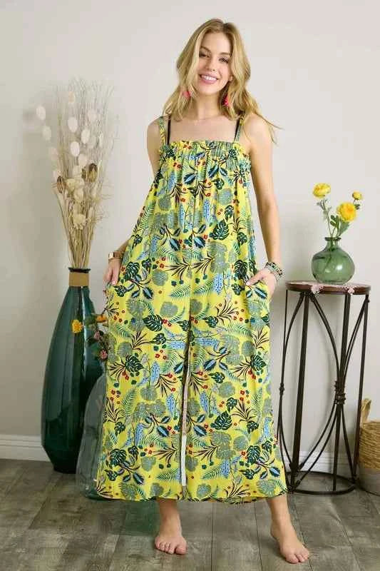 ADORA Elastic Detail Tropical Jumpsuit.