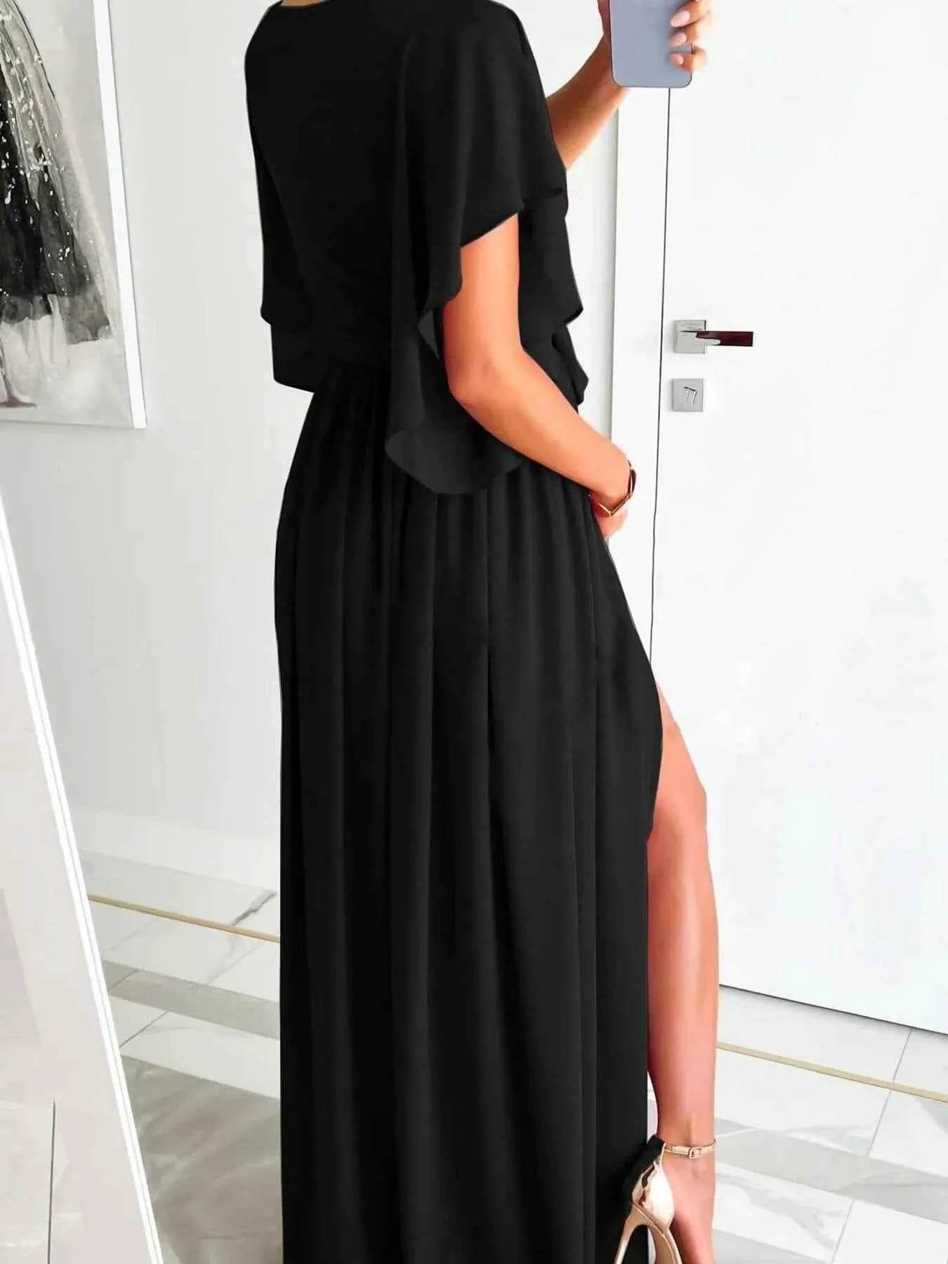 Flutter Sleeve Surplice Tie Waist Dress.