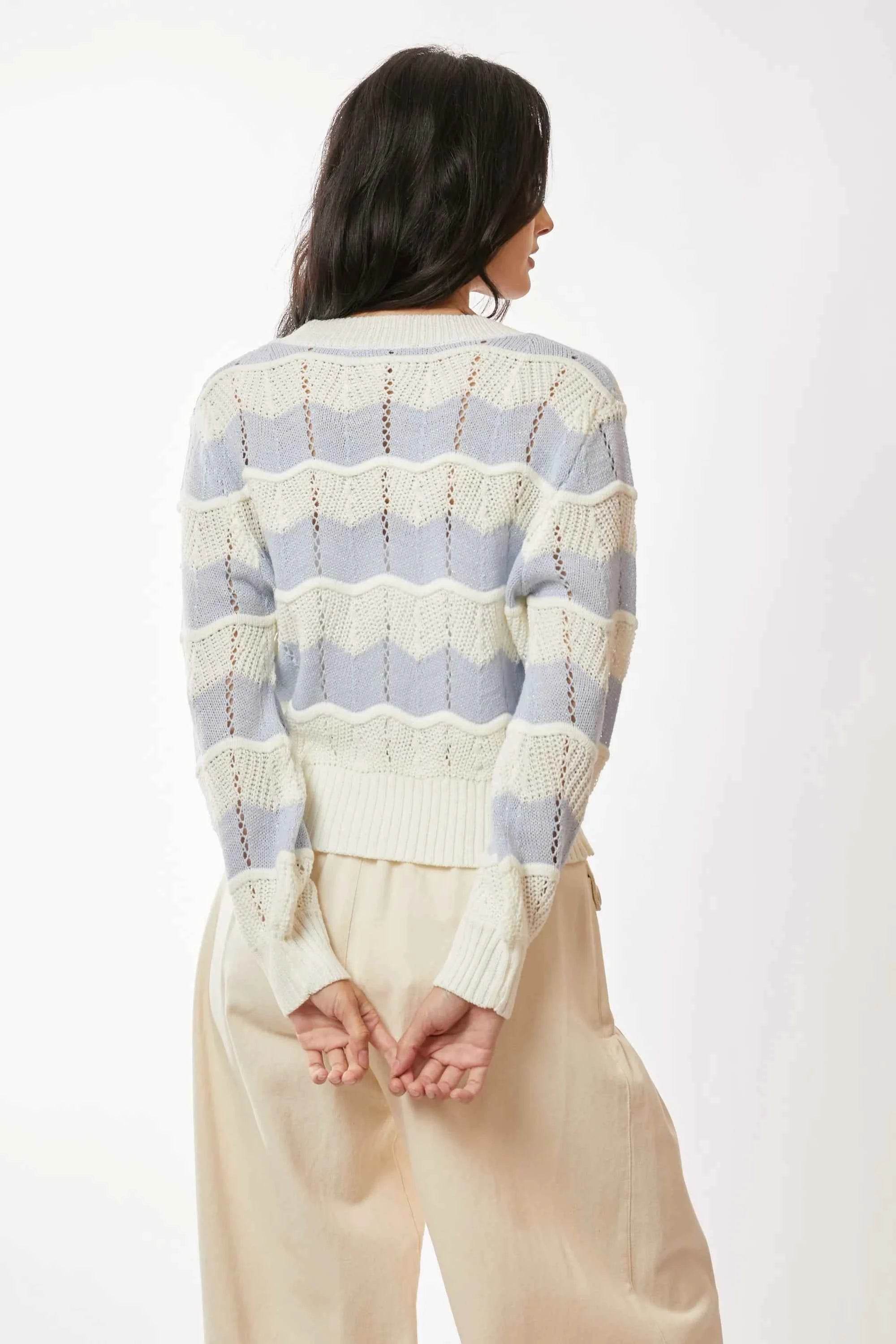 Davi & Dani Button-Up Front V Neckline Cardigan Sweater.