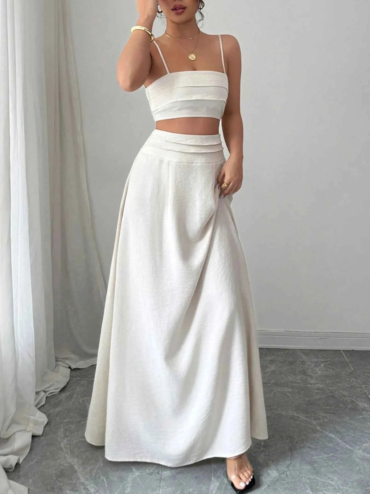 Square Neck Cami and Maxi Skirt Set.
