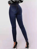 Full Size High-Waisted Double-Breasted Skinny Jeans Plus Size.
