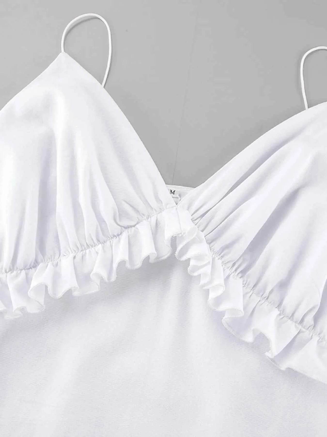 Ruffled V-Neck Maxi Dress.