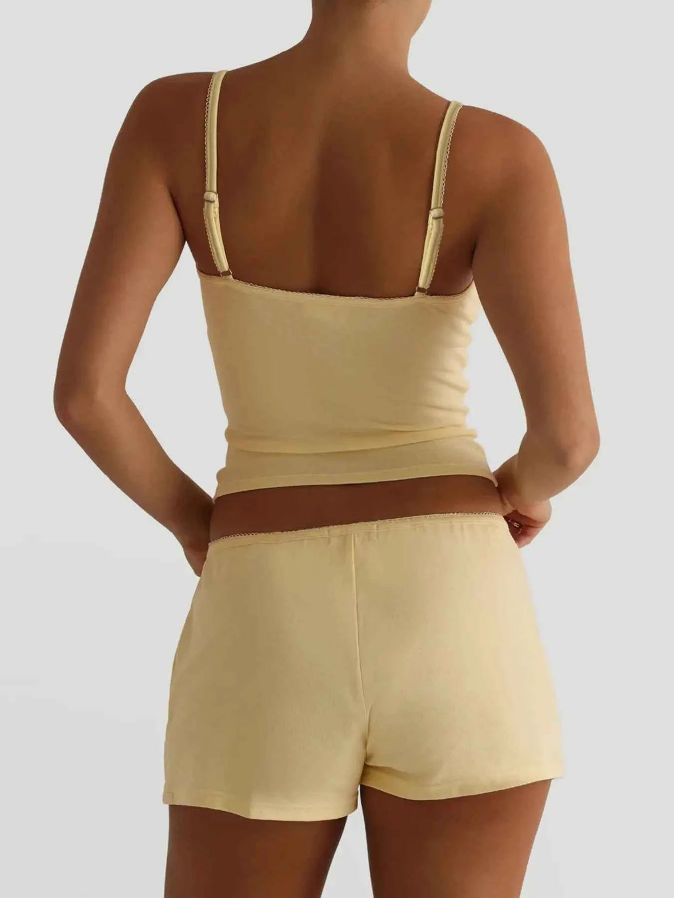 V-Neck Cami and Shorts Set.