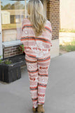 Geometric Lounge Set with Drawstring Pants.