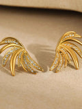 18K Gold-Plated Stainless Steel Zircon Geometric Earrings.