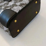 PU Leather Snakeskin Print Crossbody Bag.