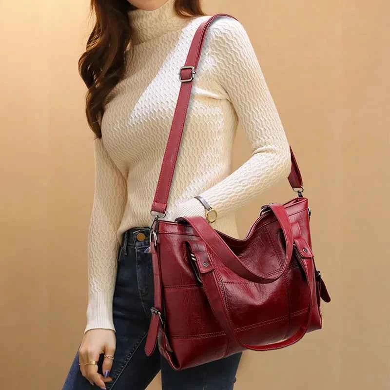 PU Leather Medium Handbag.