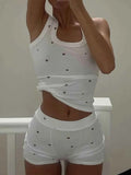 Ribbed Tank Top and Shorts Active Set.