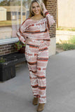 Geometric Lounge Set with Drawstring Pants.