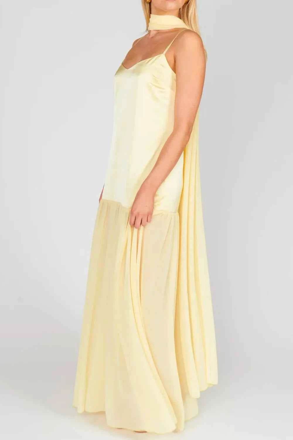 Adjustable Strap Maxi Cami Dress with Scarf.