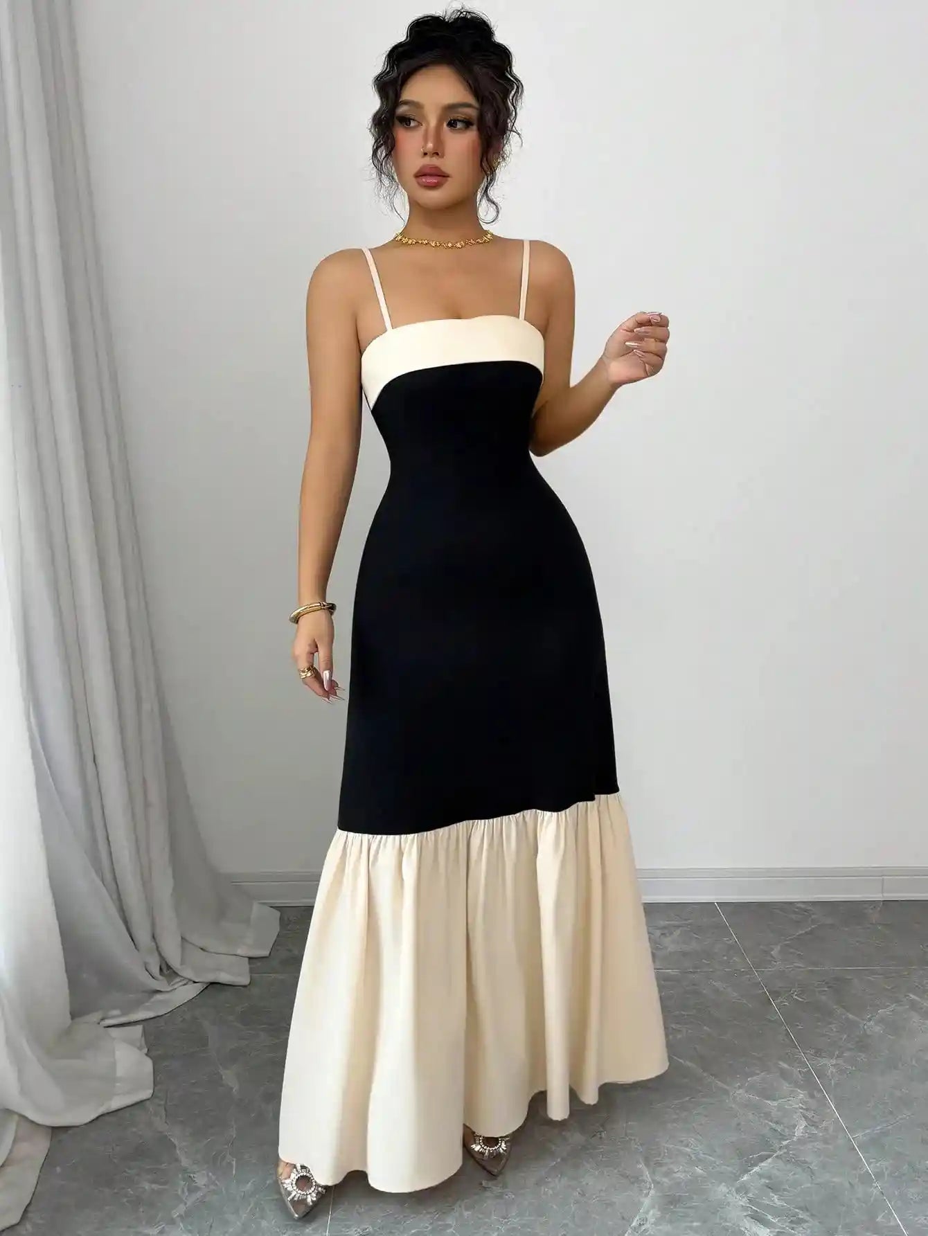 Color Block Maxi Cami Dress.