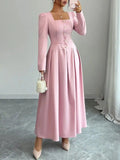 Square Neck Long Sleeve Maxi Dress.