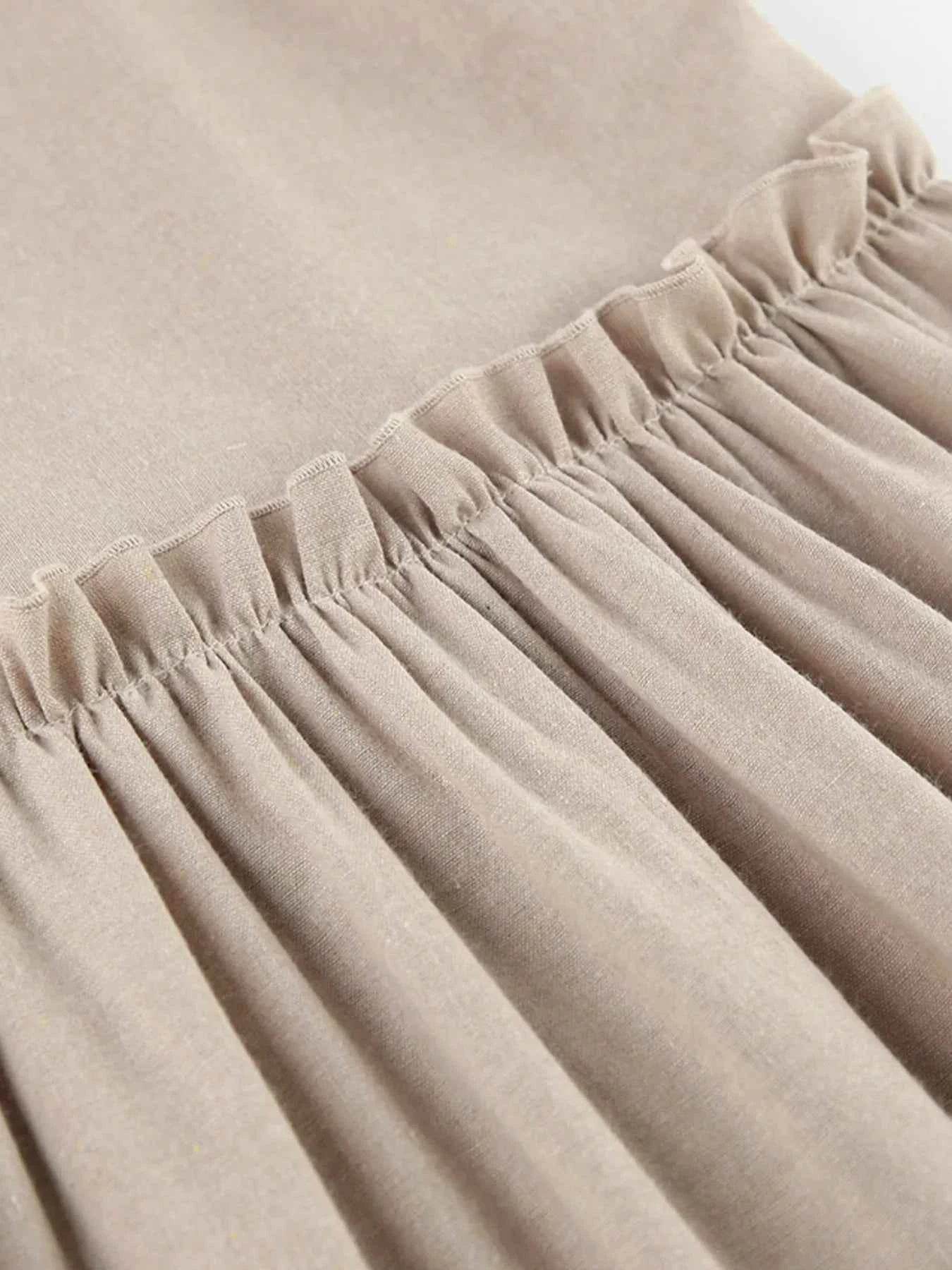 Tie-Shoulder Frill Mini Dress.