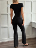 Lace Detail Cap Sleeve Jumpsuit.