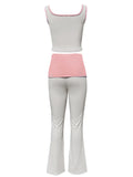 Contrast Trim Active Tank and Pants Set.