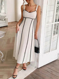 Contrast Wide Strap Midi Cami Dress.