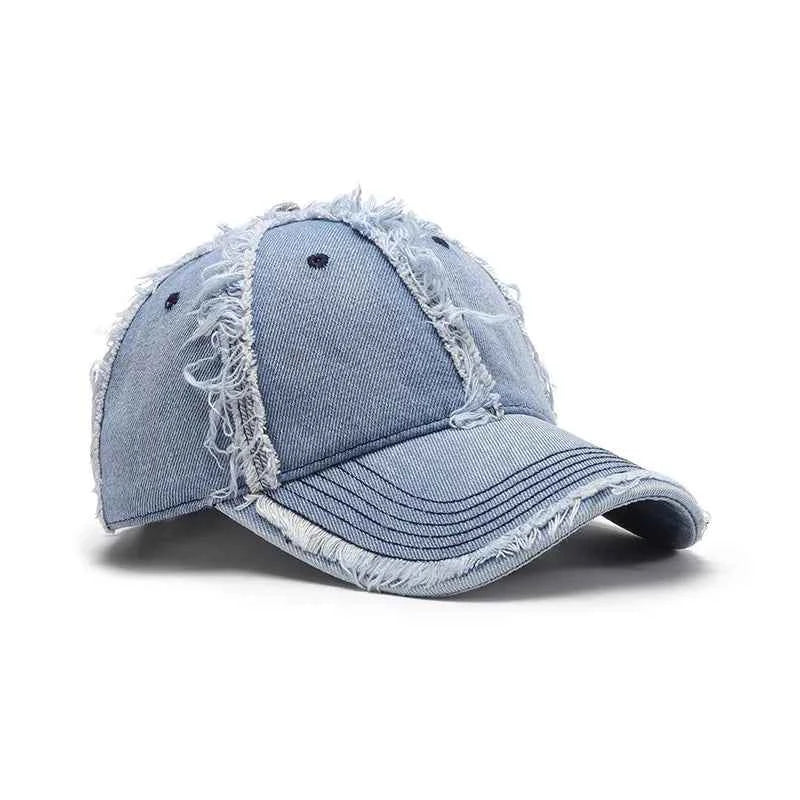 Raw Hem Cotton Baseball Cap.