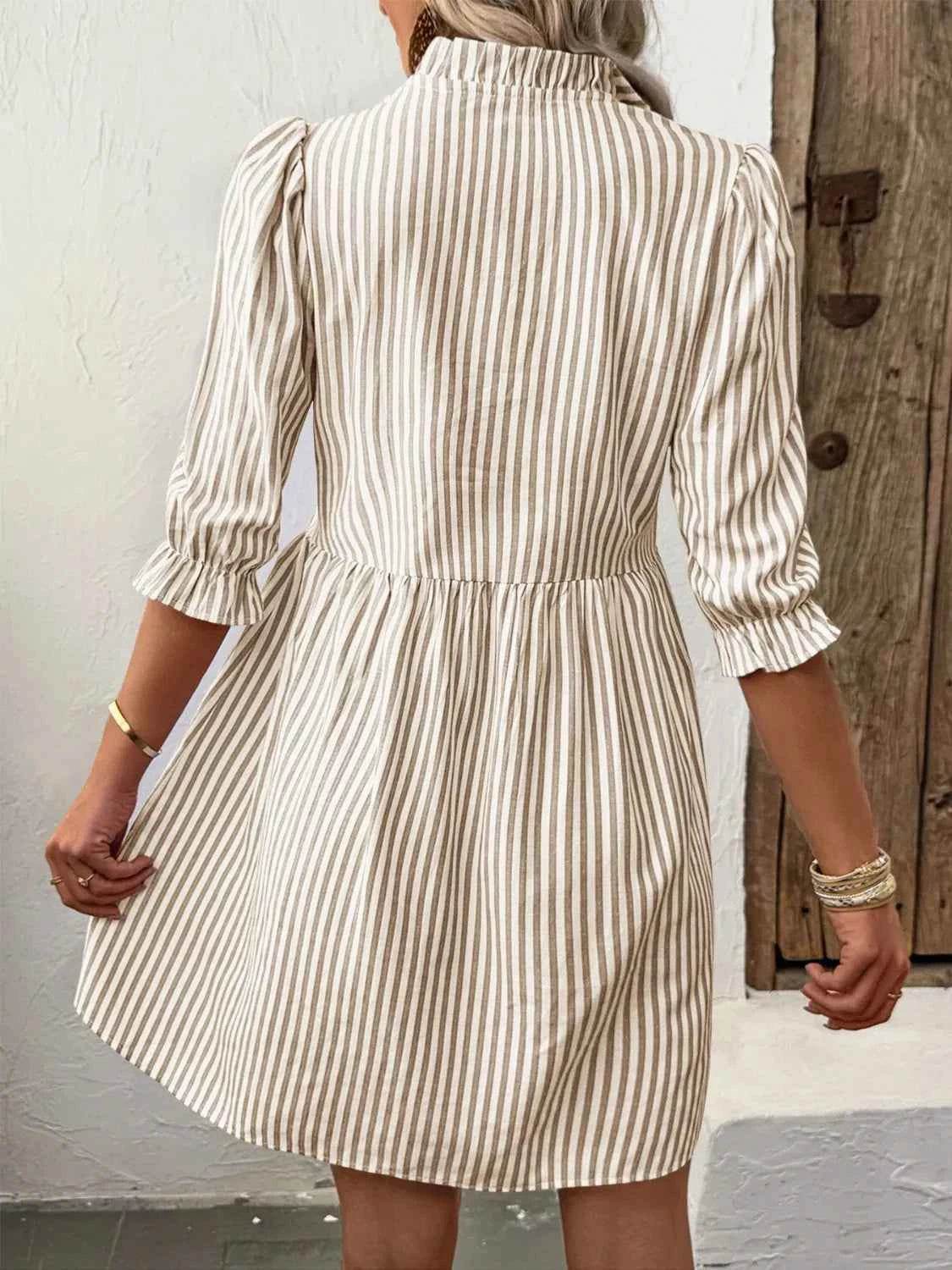 Striped Half Sleeve Dress.