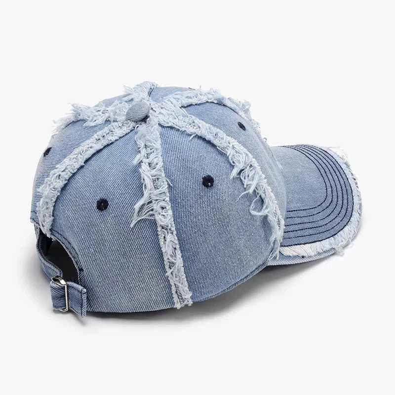 Raw Hem Cotton Baseball Cap.
