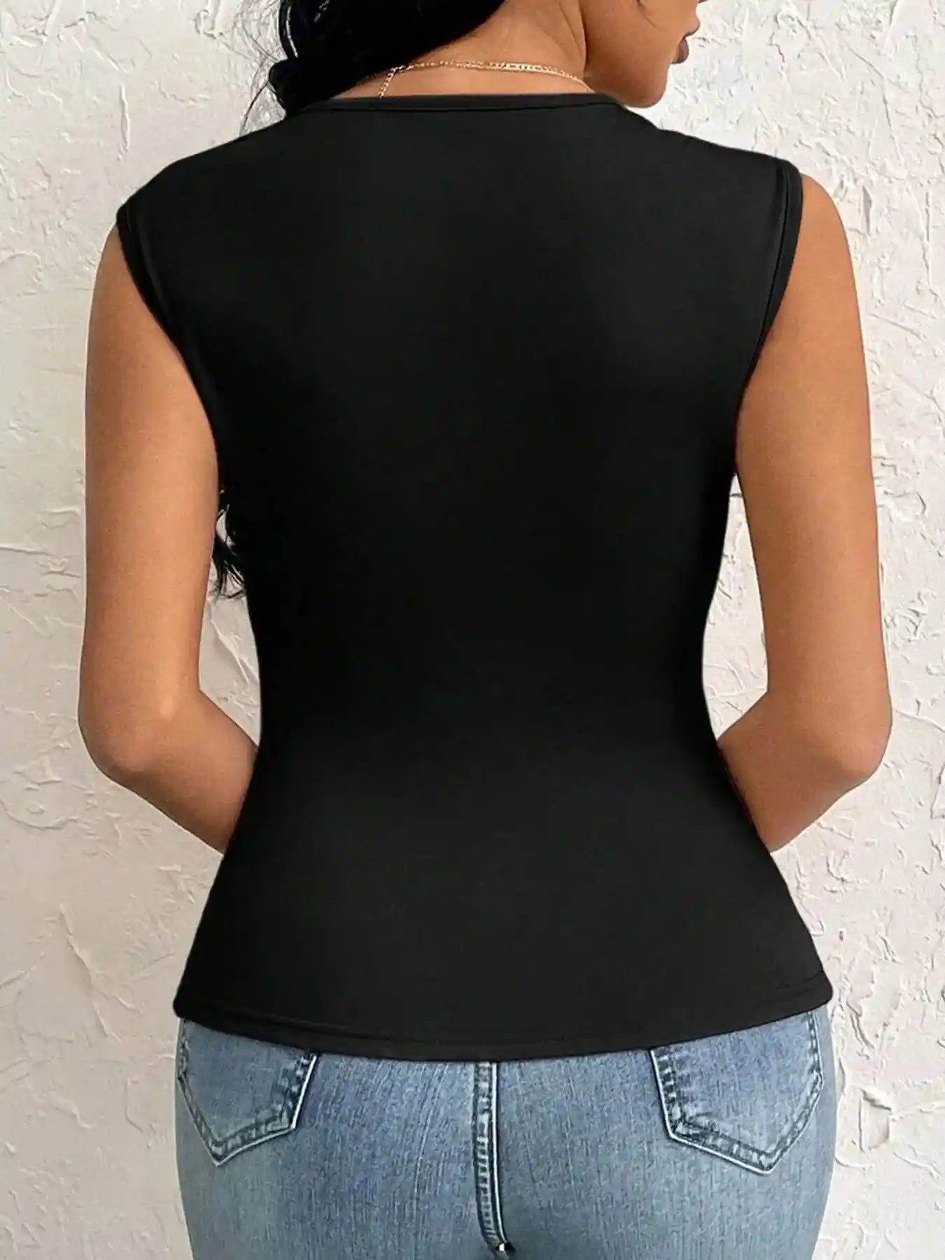 Slit Asymmetrical Tank Top.