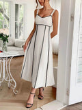 Contrast Wide Strap Midi Cami Dress.