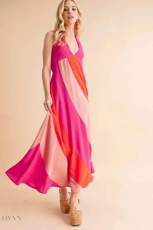 Aemi+Co Color Block Sleeveless Maxi Dress - EBYNN