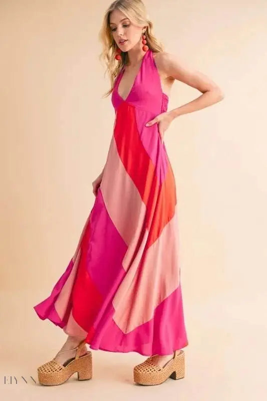 Aemi+Co Color Block Sleeveless Maxi Dress - EBYNN