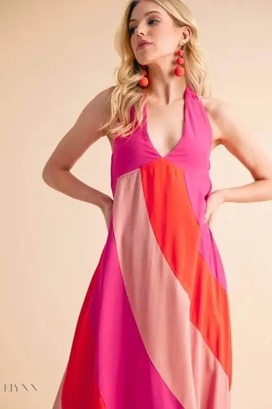 Aemi+Co Color Block Sleeveless Maxi Dress - EBYNN