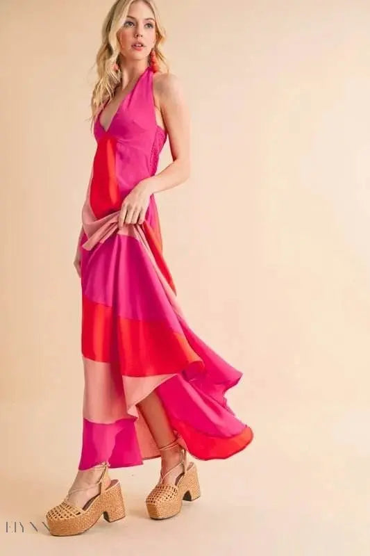 Aemi+Co Color Block Sleeveless Maxi Dress - EBYNN