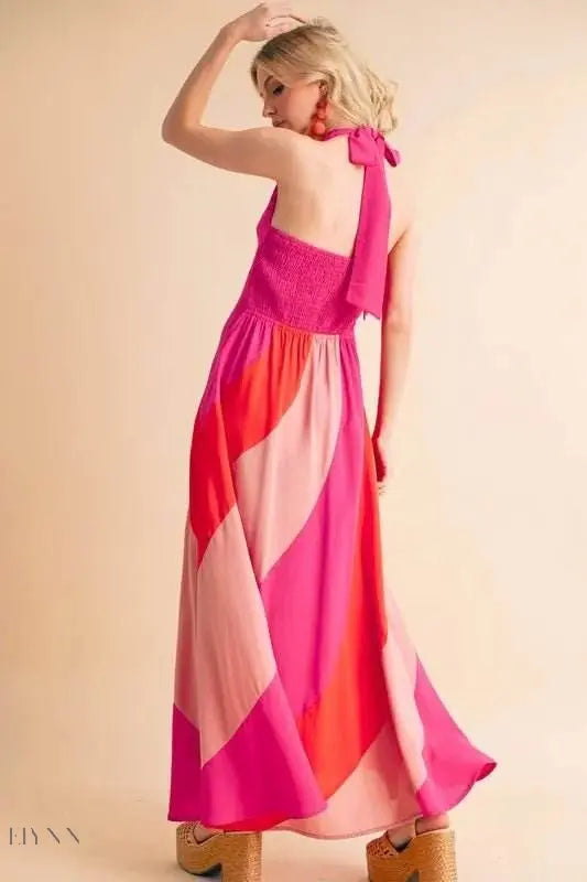 Aemi+Co Color Block Sleeveless Maxi Dress - EBYNN