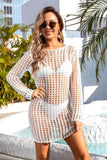 Angel Wings Cutout Round Neck Long Sleeve Cover-Up - EBYNN