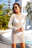 Angel Wings Cutout Round Neck Long Sleeve Cover-Up - EBYNN
