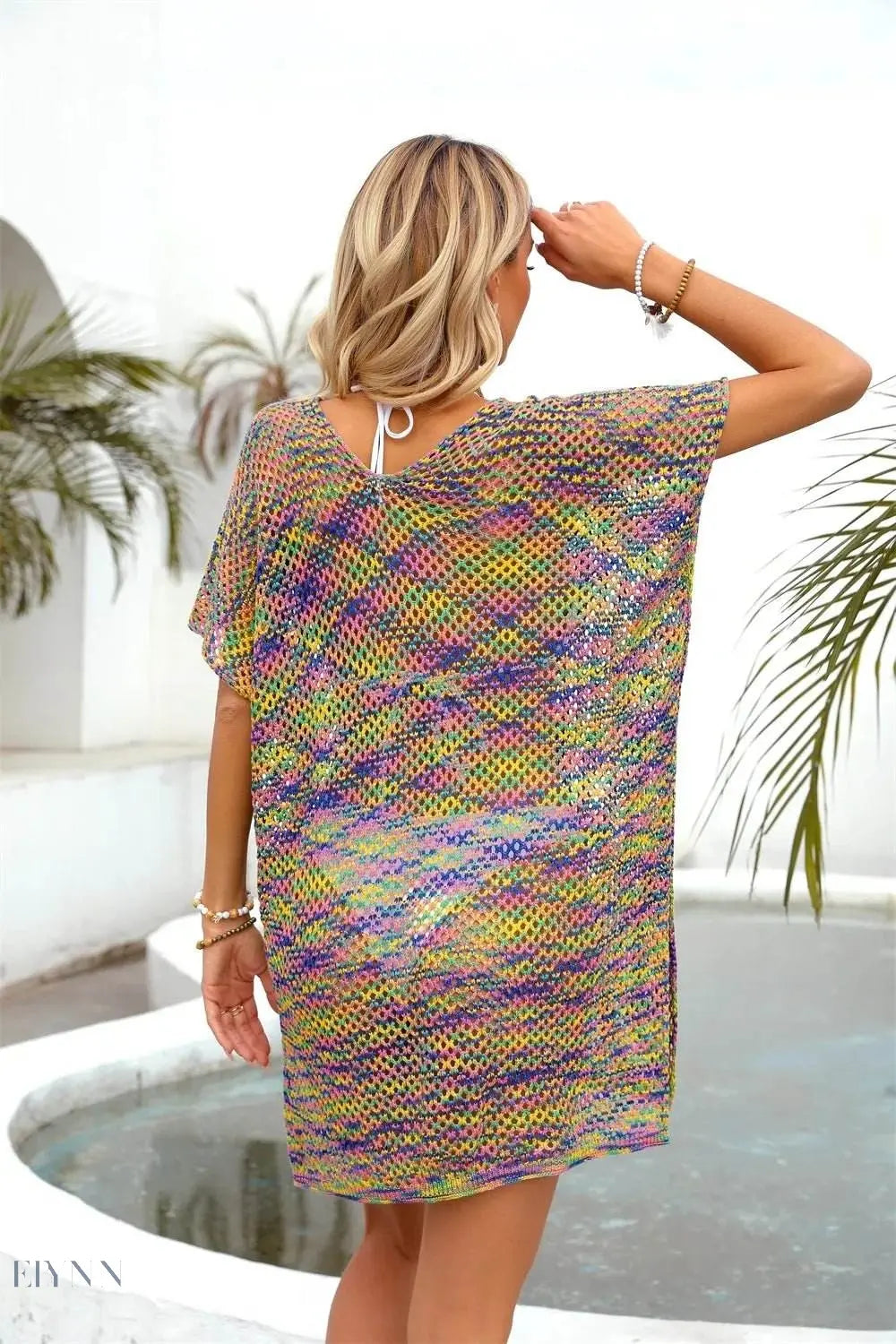 Angel Wings Openwork Contrast Cover-Up - EBYNN
